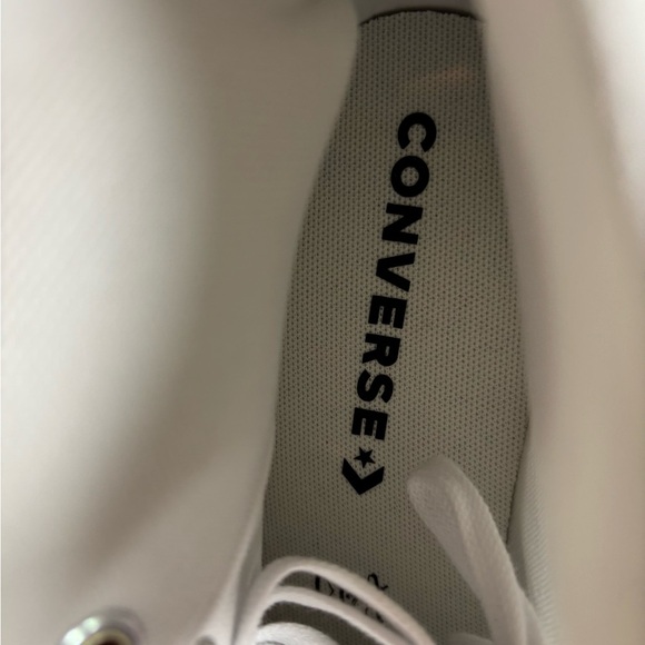 Converse Chuck Taylor Studded Platform White High-Tops with Gold Eyelets - Picture 7 of 10